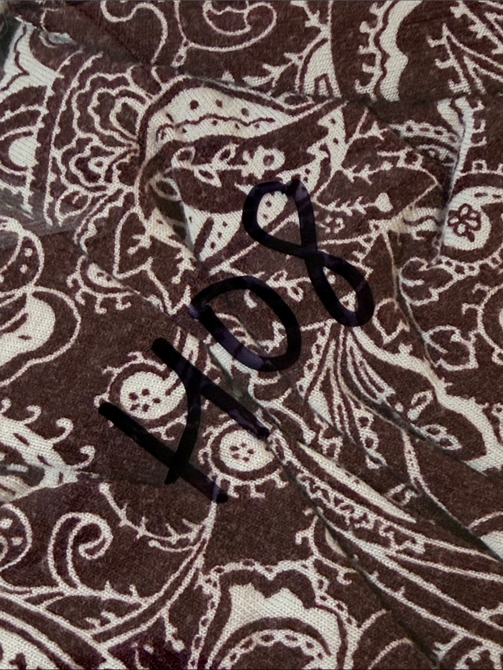 Liz Claiborne Career Women Y2K Long Sleeve Paisley Top Size XL Side Tie Casual - Picture 9 of 9